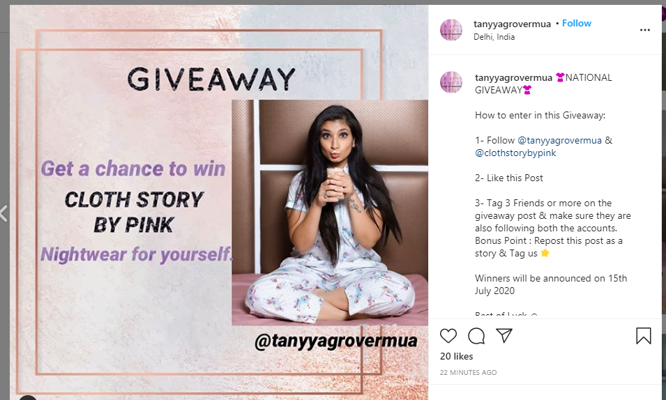 instagram influencer giveaway