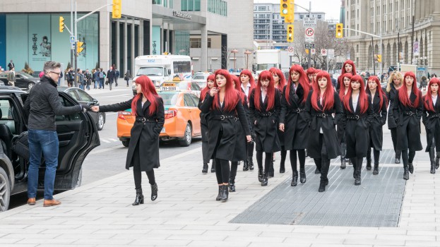 In this image Twentieth century fox canada implemented some of the best guerrilla marketing ideas to promote their new movie Red Sparrow