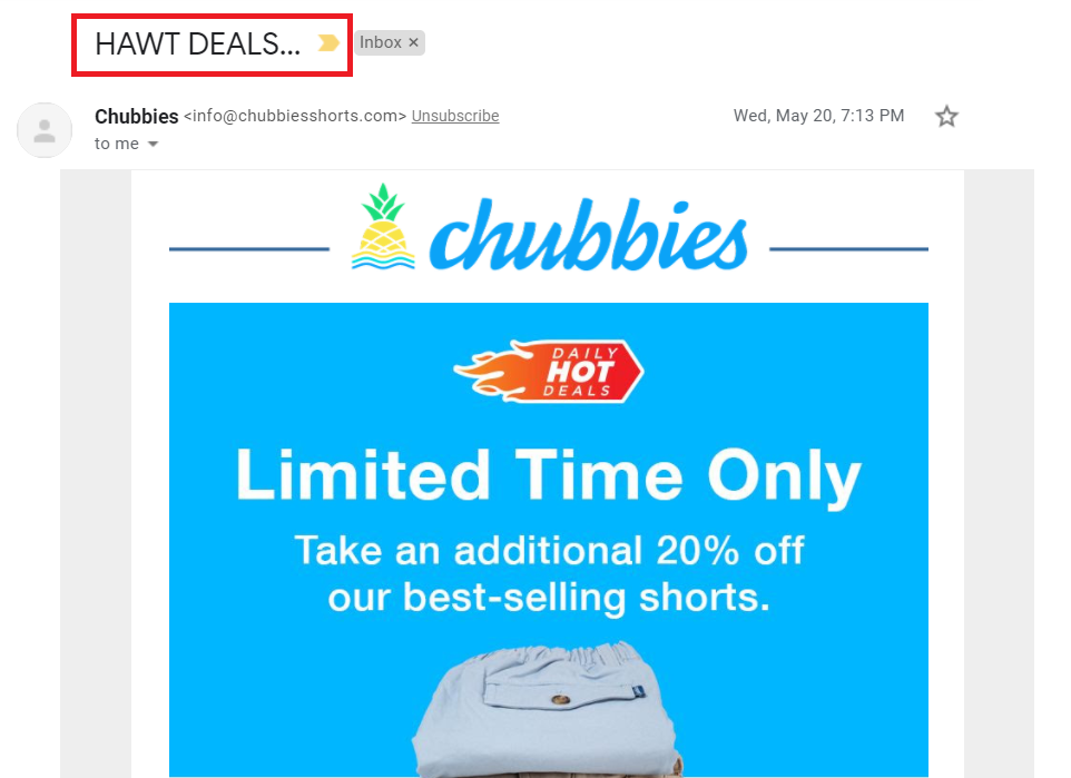 segmentation example from Chubbies
