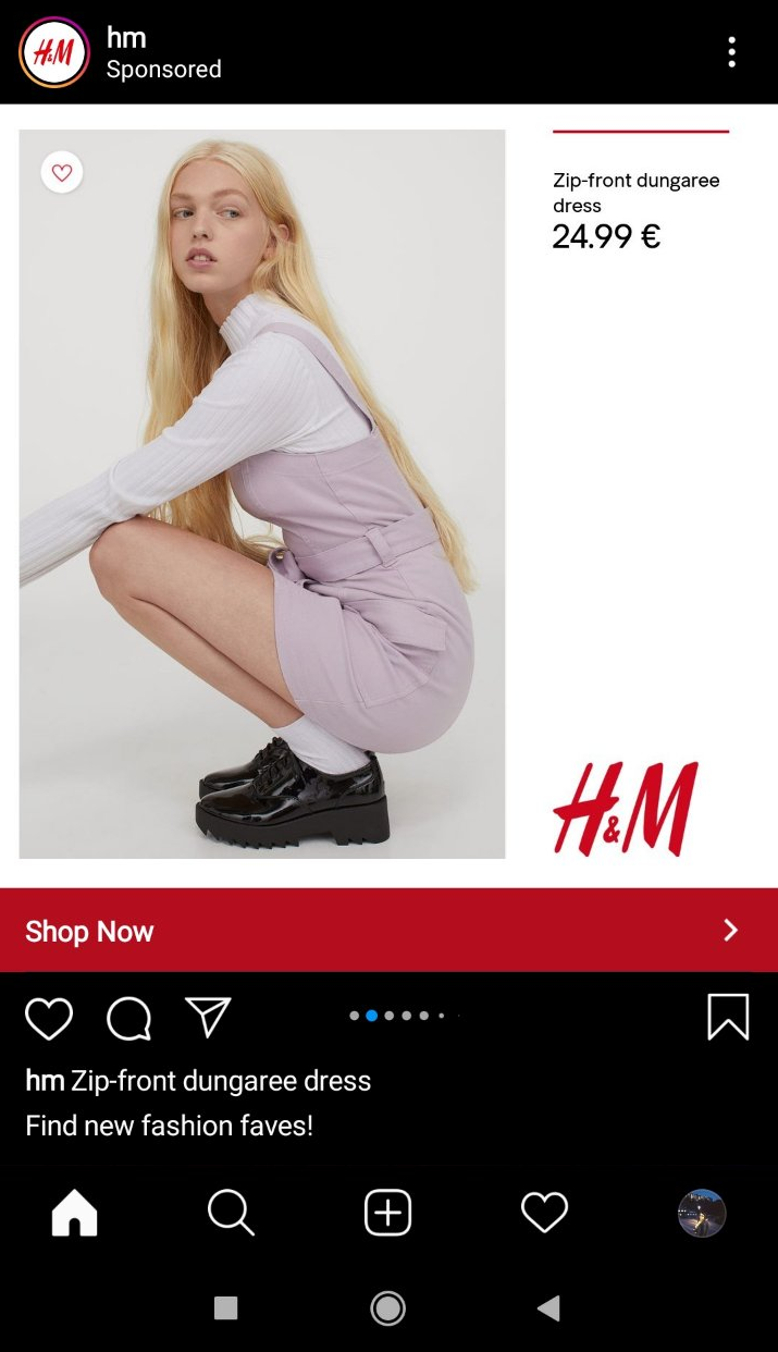H&M uses Instagram ads to boost the efficiency of their retail marketing strategy