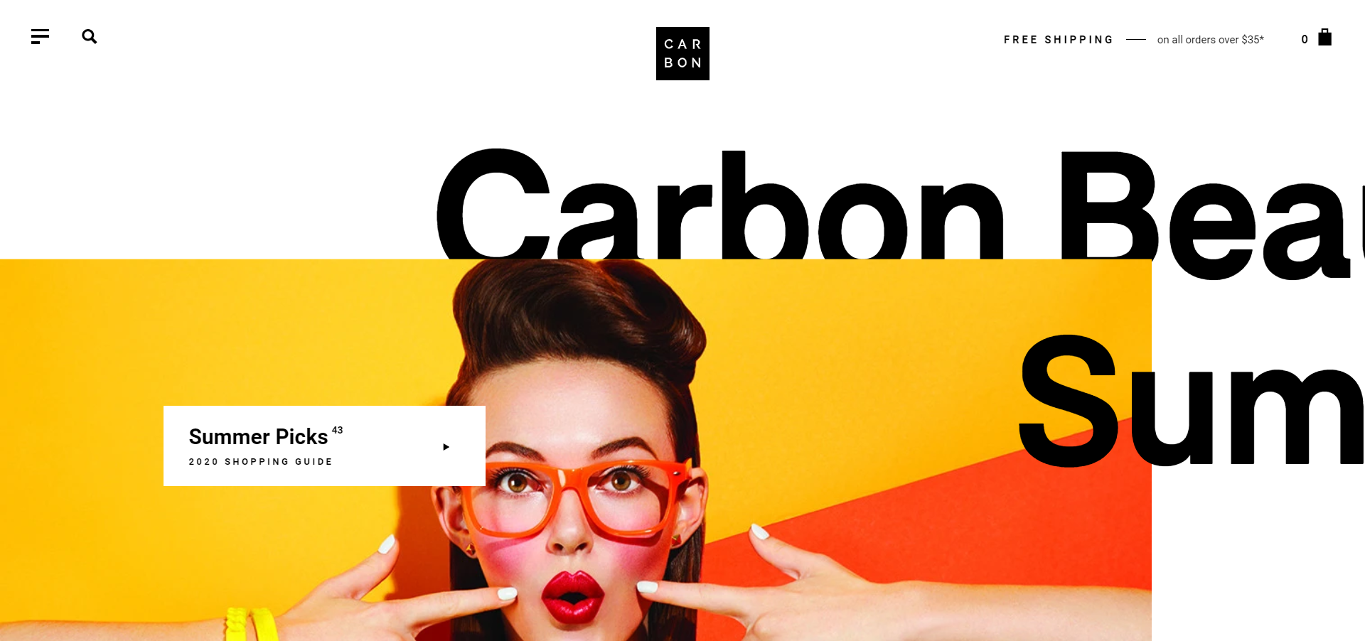 Best Shopify store example by Carbon Beauty