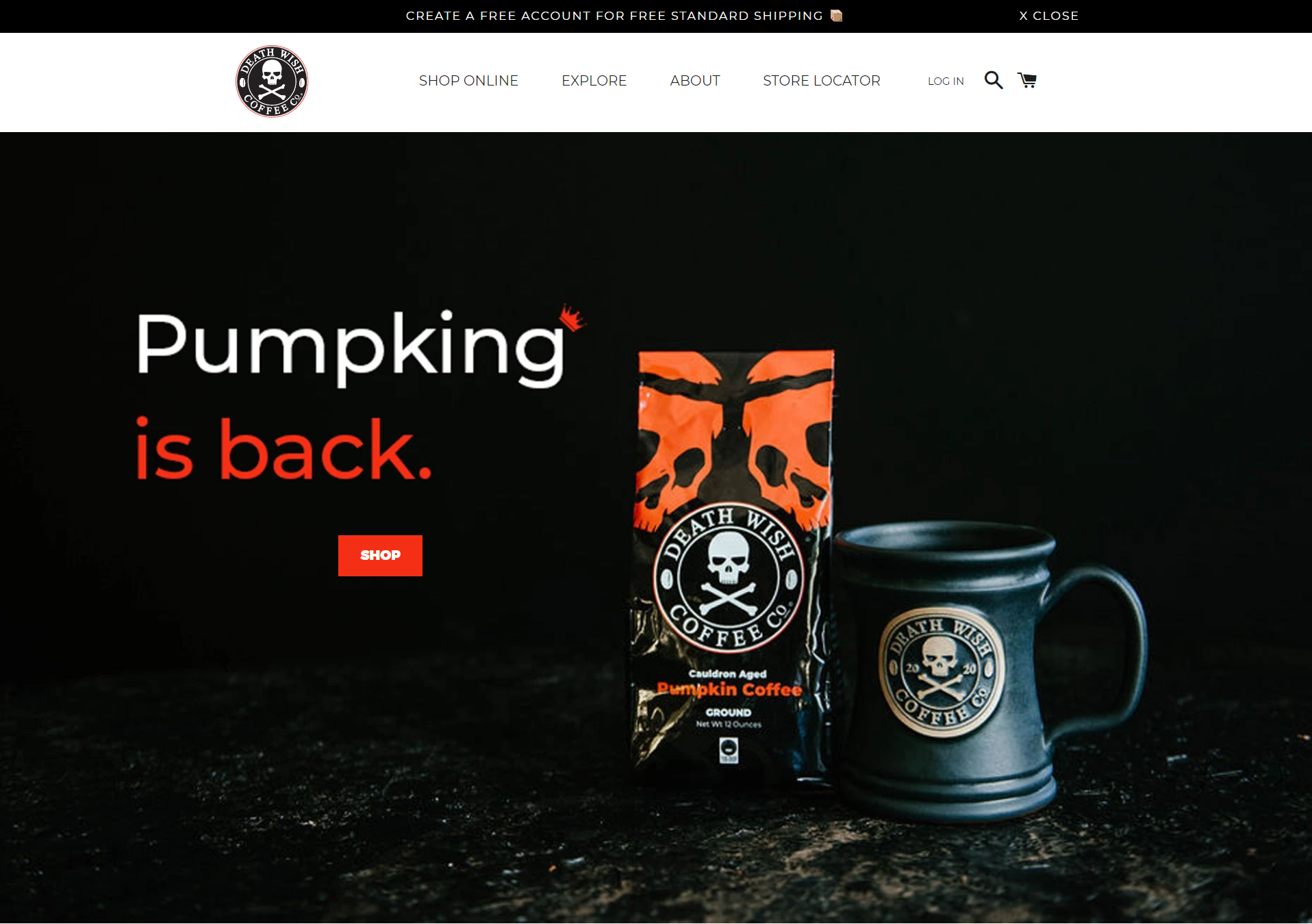 Death Wish Coffee online store shopify