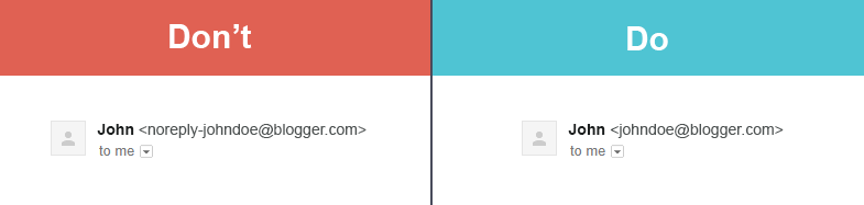 avoid no-reply sender address to boost your deliverability