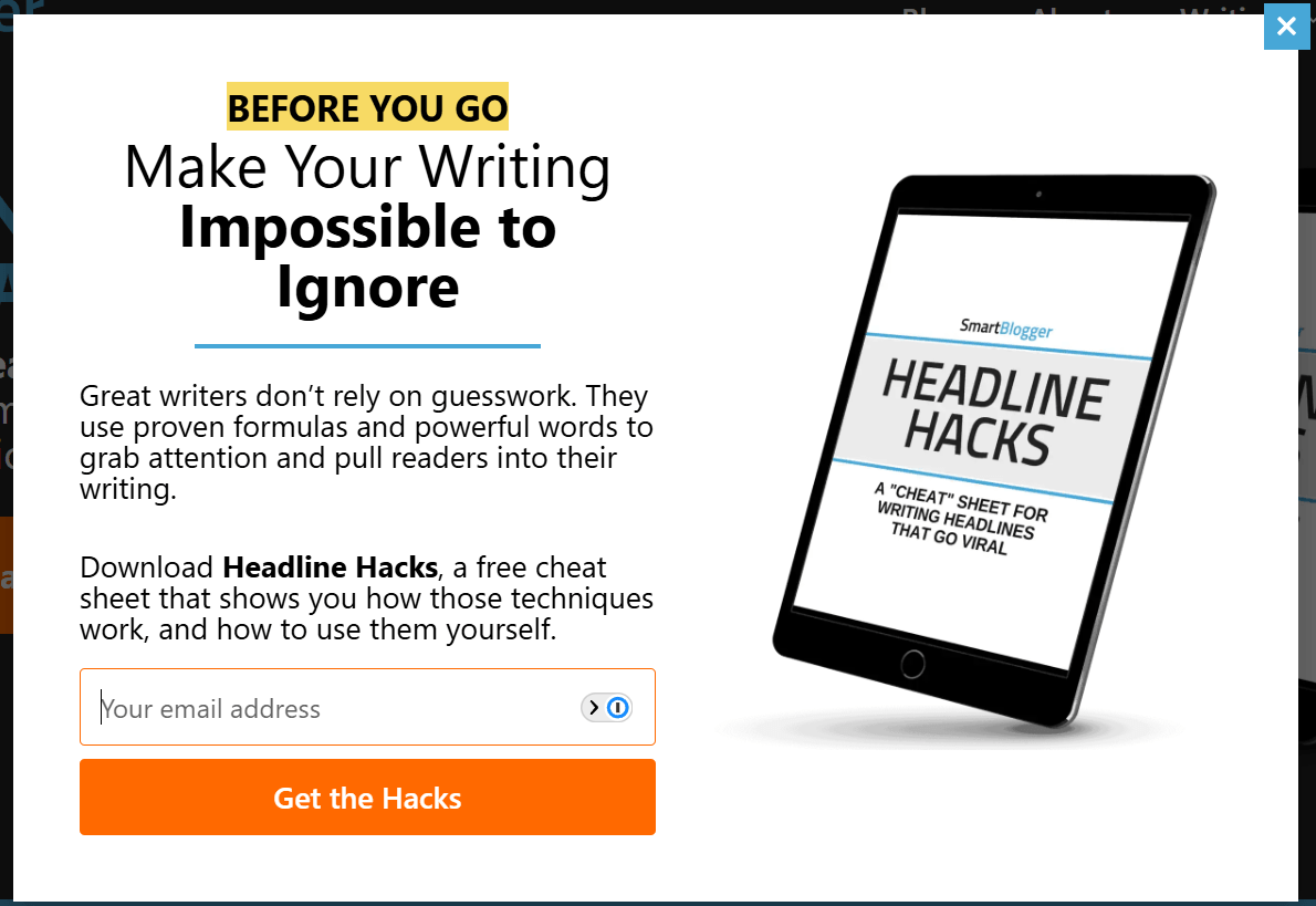 signup form by smartblogger with free cheat seat in exchange for their email address