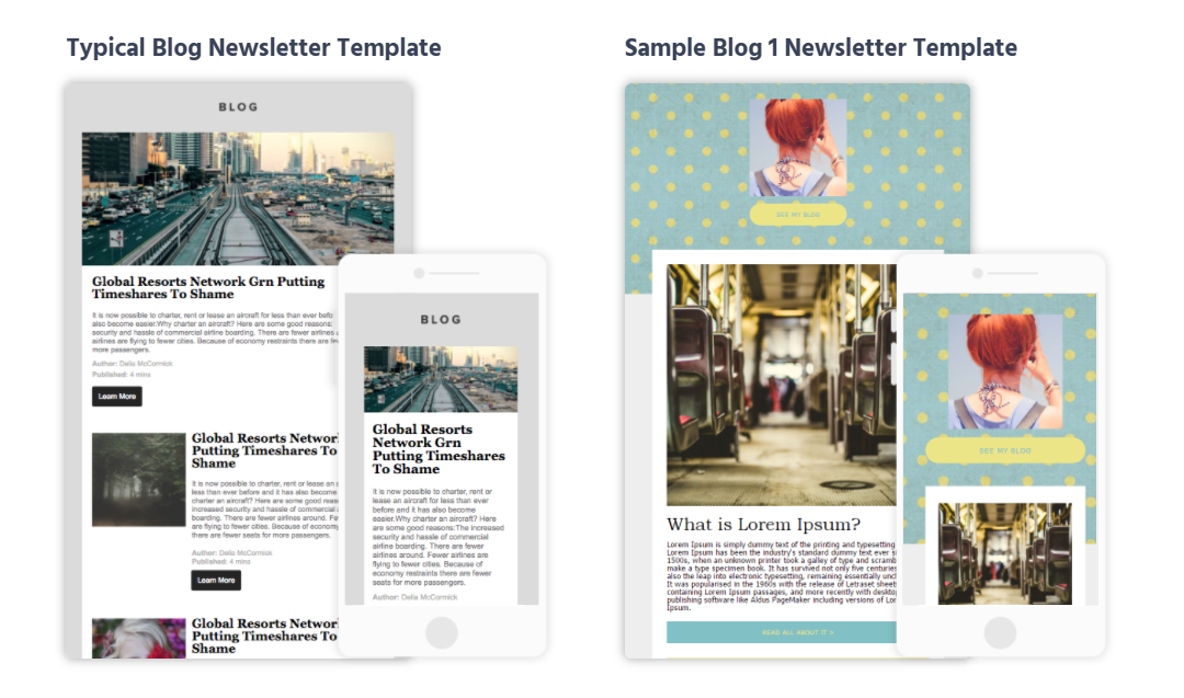 blog update email newsletter templates