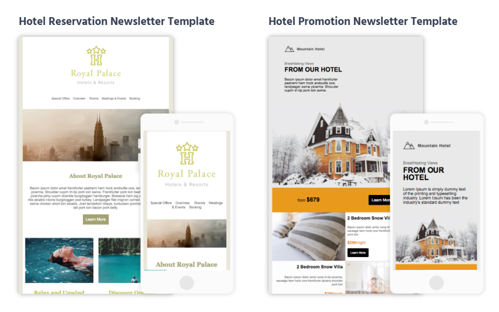 email newsletter templates for hotels