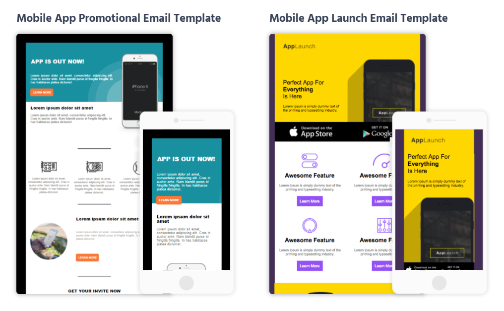 email newsletter templates for mobile app promotion
