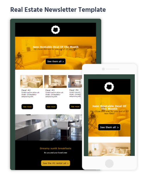 real estate email template by Moosend