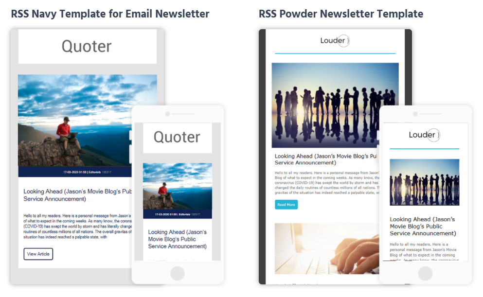 RSS email newsletter templates