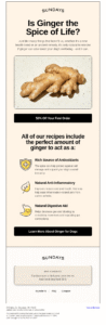 sunday's email with first-time discount