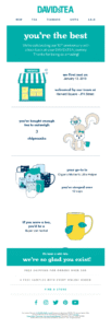 davidstea milestone email celebrating the customer's 10th anniversary