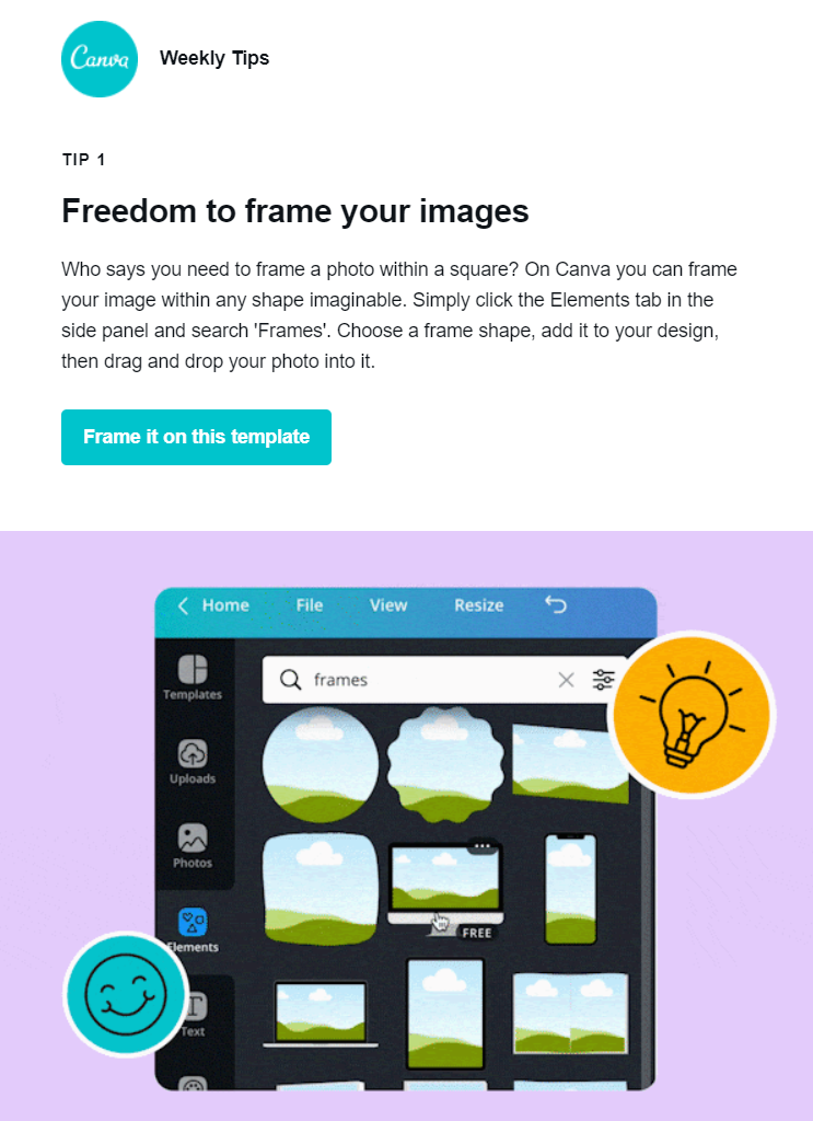 educational email newsletter examples by canva