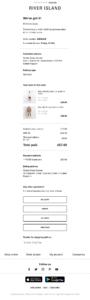 asos' order confirmation email example