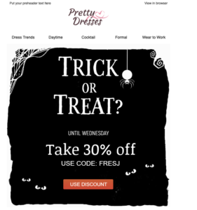 trick or treat email template