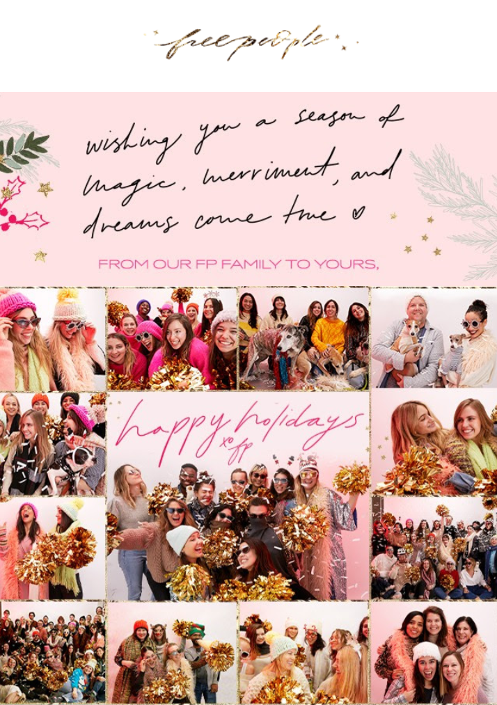Free People Christmas subject line and campaign