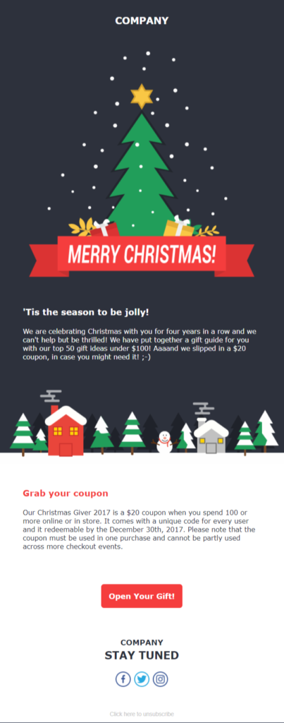 Moosend XMAS email template