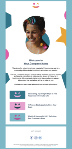 extra content welcome email template by moosend