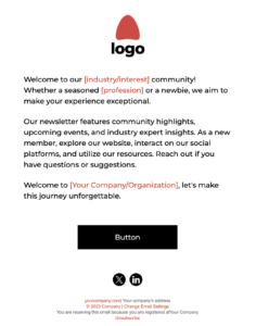 minimalist welcome email template by moosend