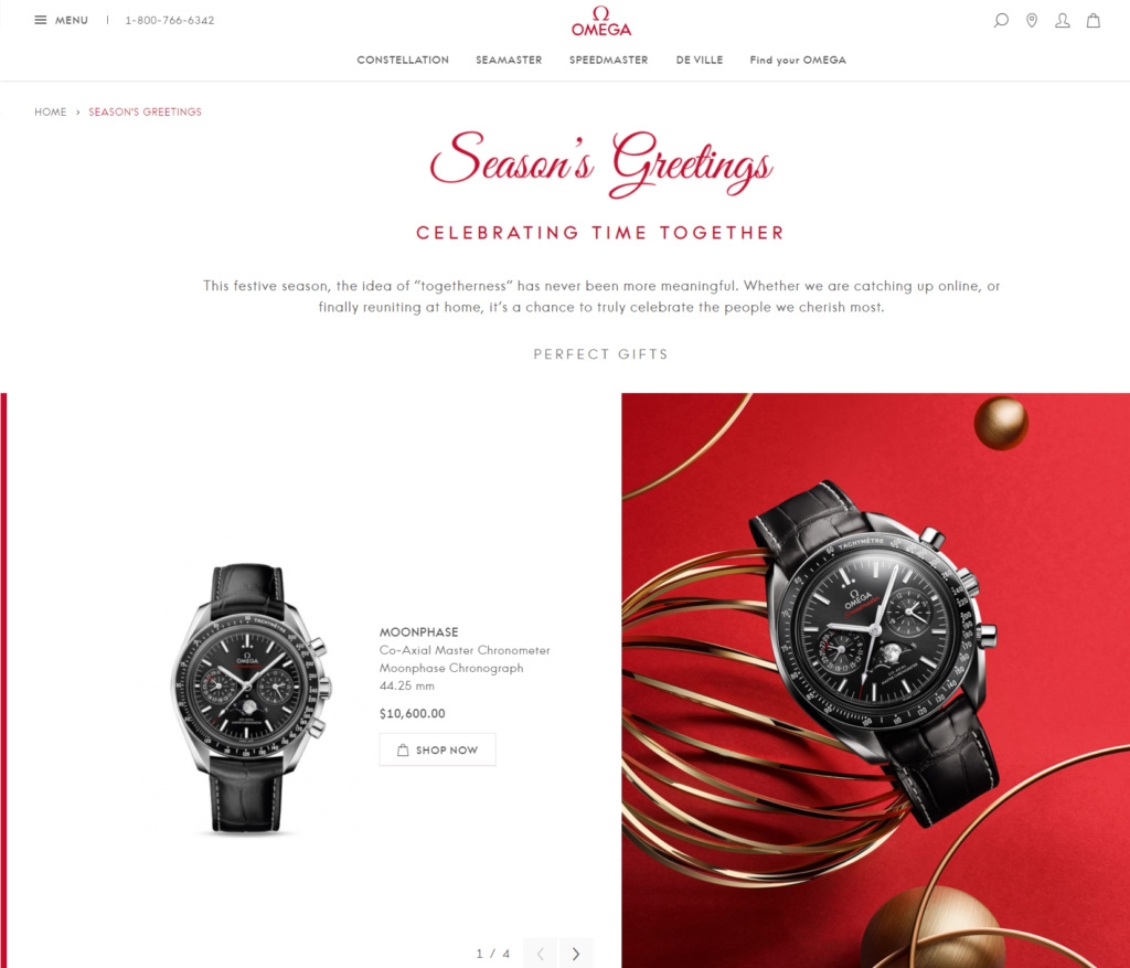 Christmas landing page by OMEGA