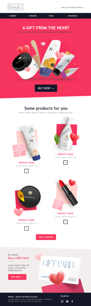 BeeFree Valentine's Day email template