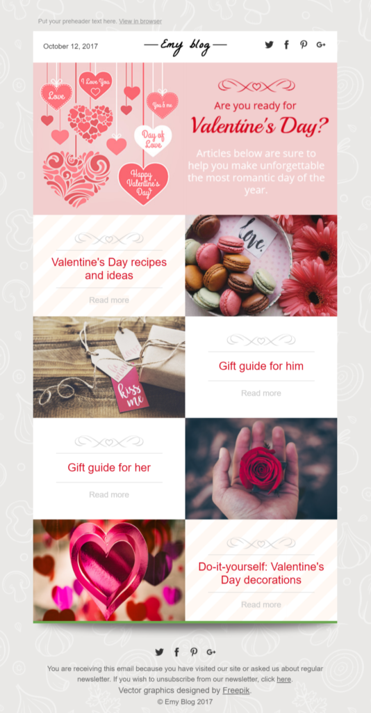 Stripo Valentine's day email template