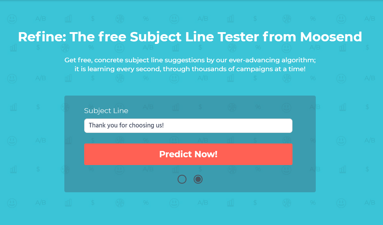 Moosend refine free subject line tester