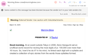 alert message that part of content has been blocked