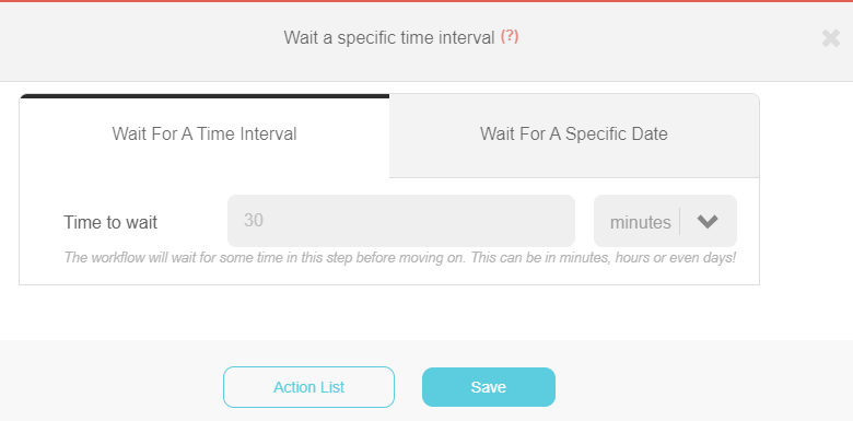 time interval set up