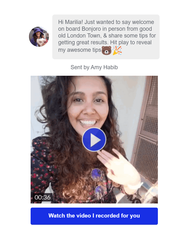 bonjoro personalized video email