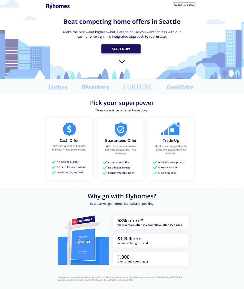 flyhomes real estate page design