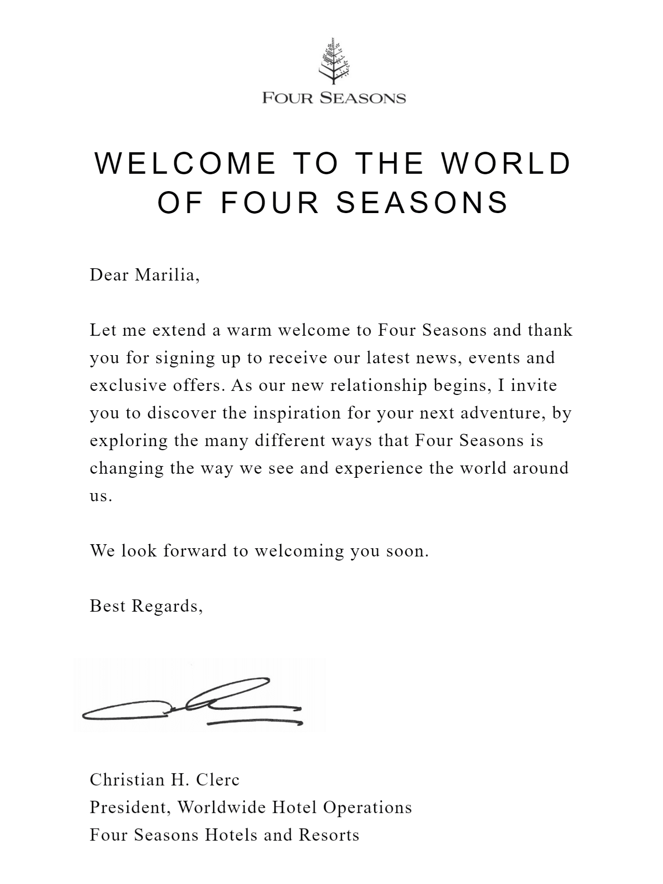 examples of welcome letters
