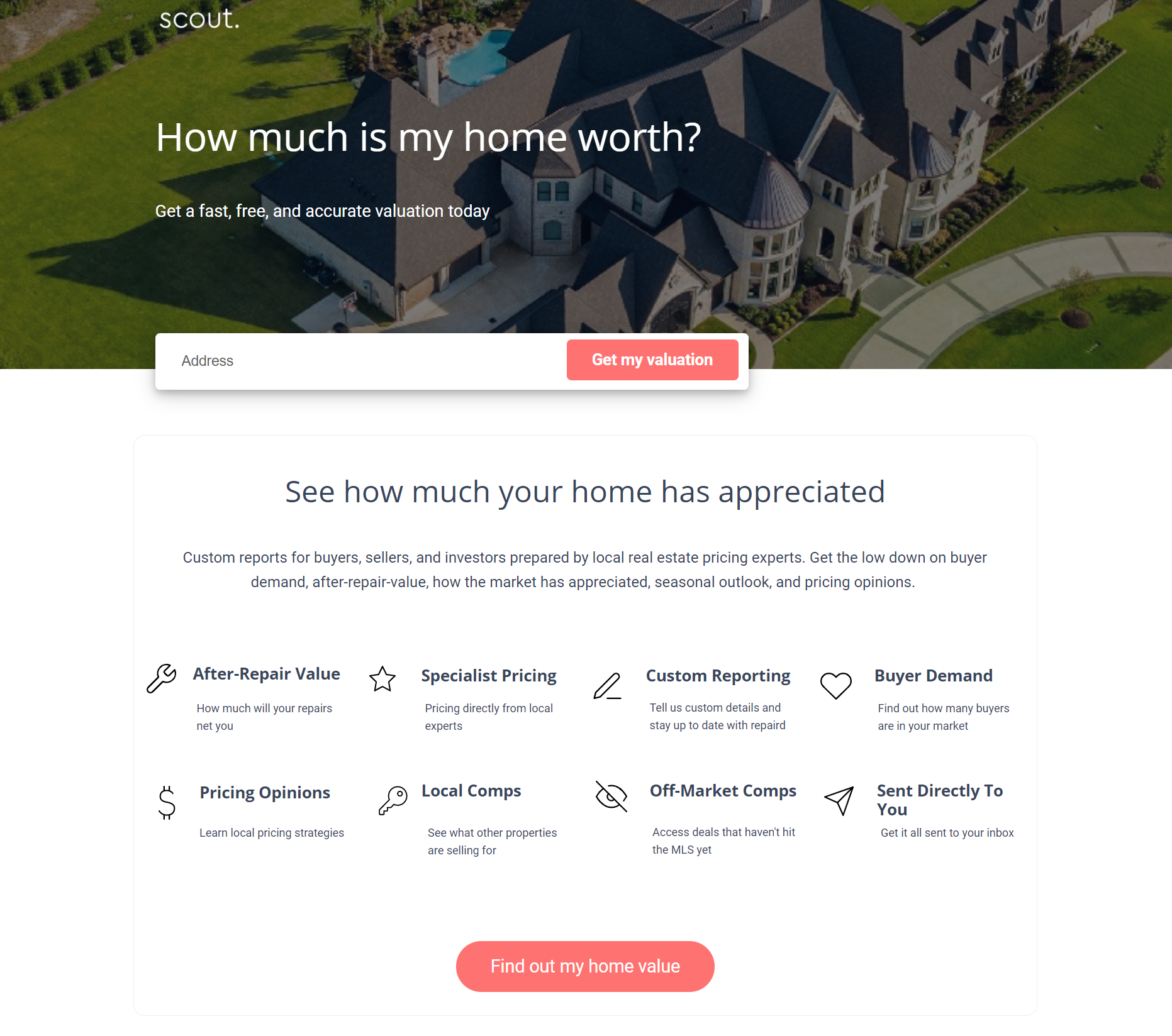 scout real estate landing page