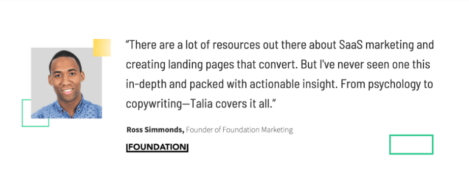 unbounce landing page testimonial