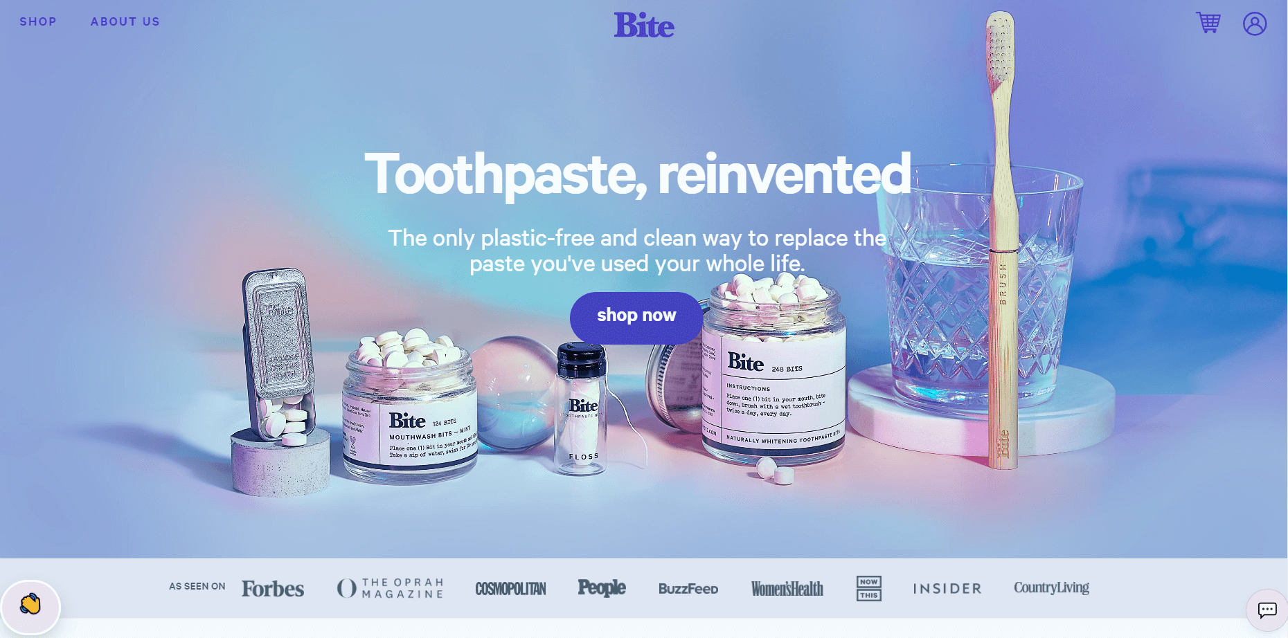Bite Toothpaste Bits ecommerce store