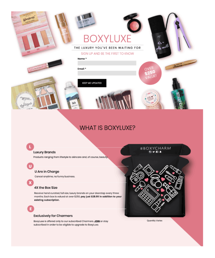 landing page example by Bodycharm