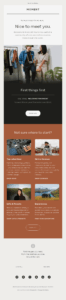 Moment welcome email