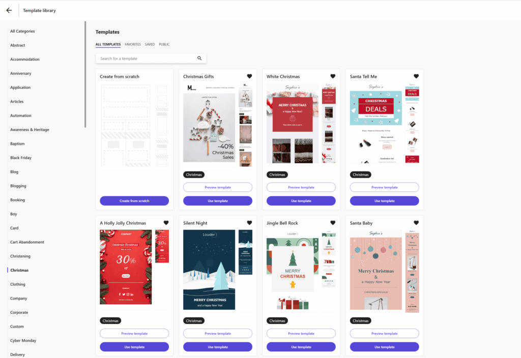 Moosend holiday templates