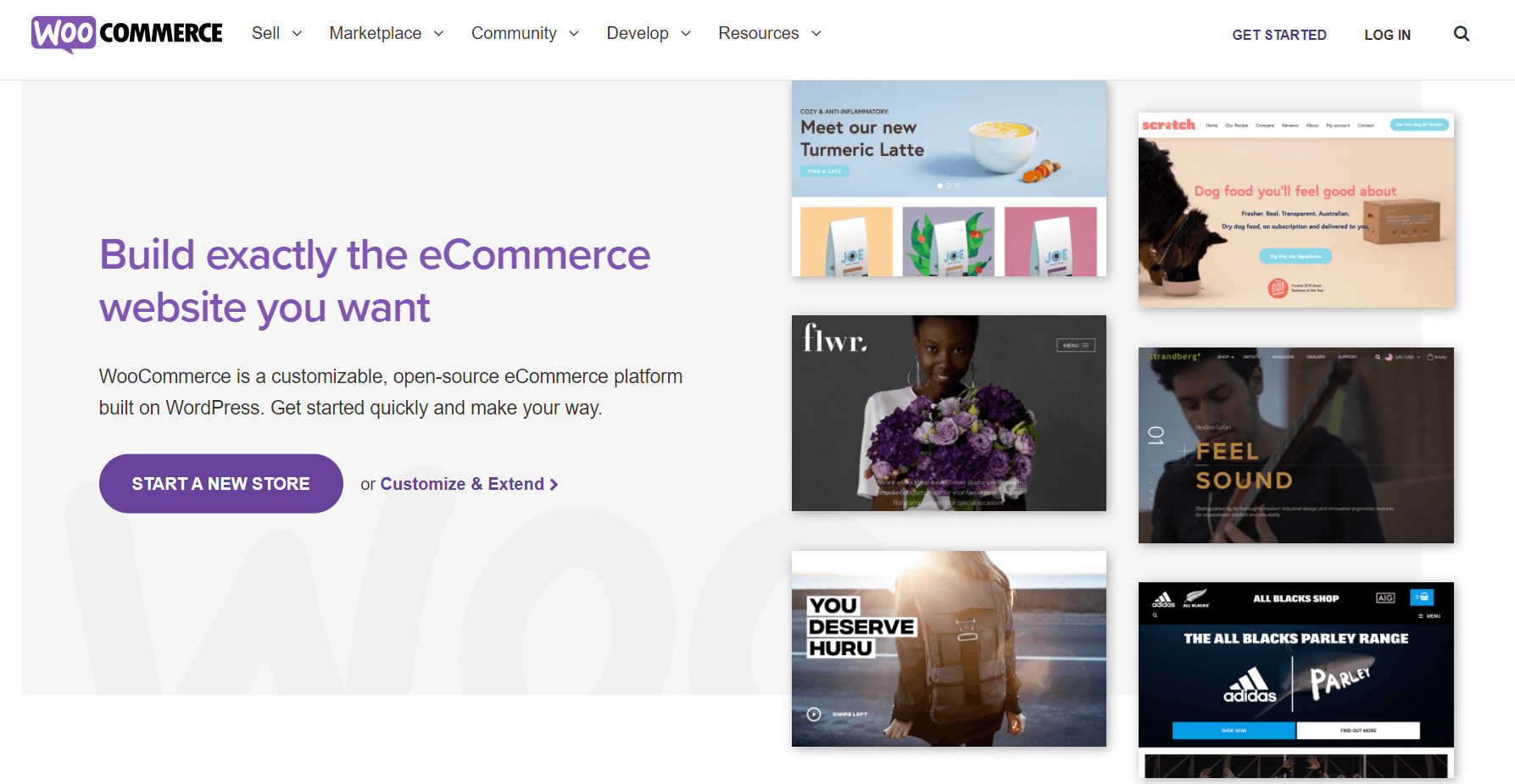 Homepage of Woocommerce's site builder
