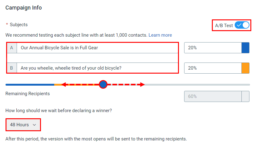 constant contact subject line ab testing