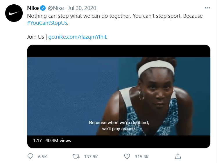 nike brand voice and tone on social