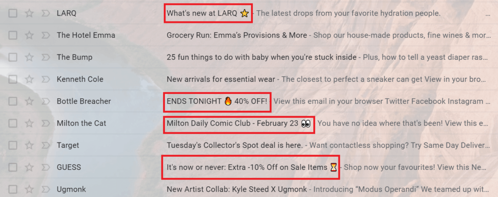 top email subject line examples
