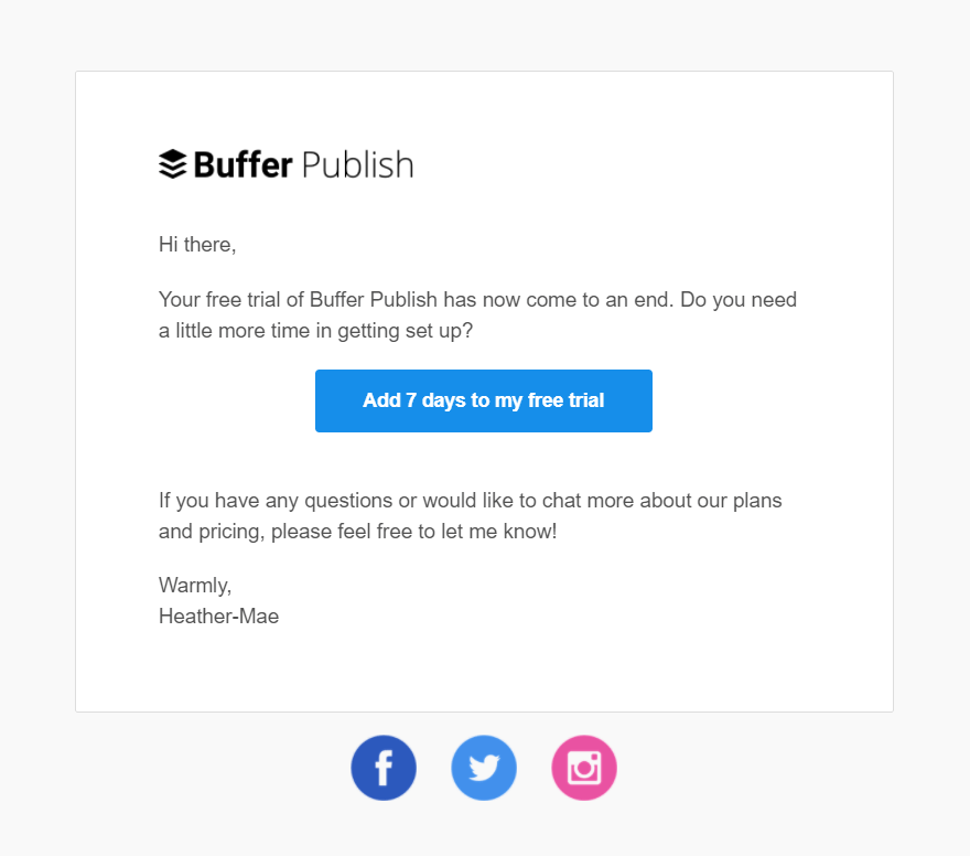 buffer cta button in b2b emails