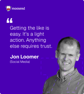 marketing quote by Jon Loomer about trust-building in social media