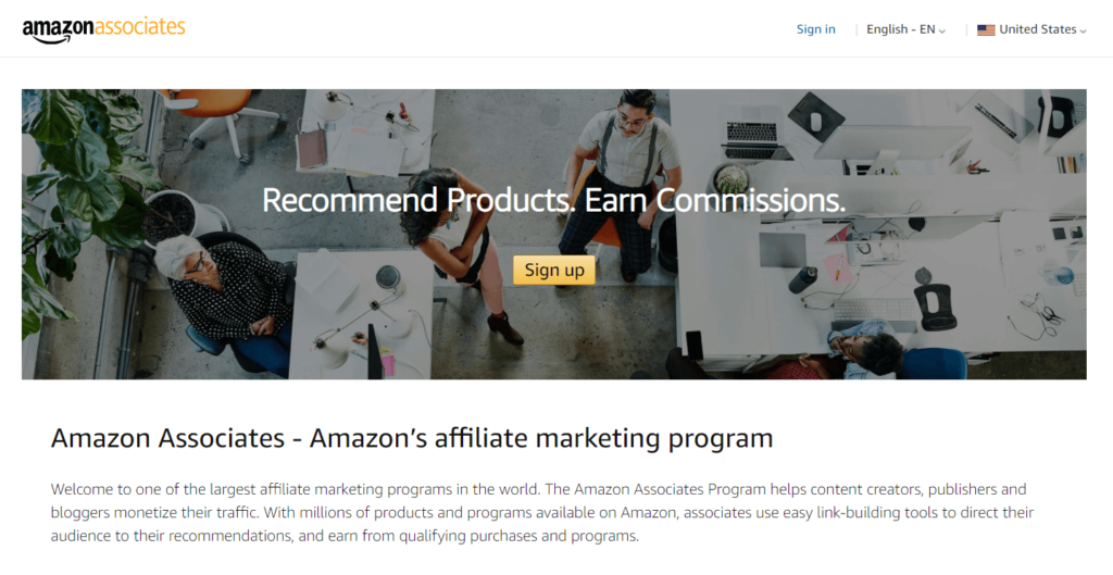 Amazon affiliate program