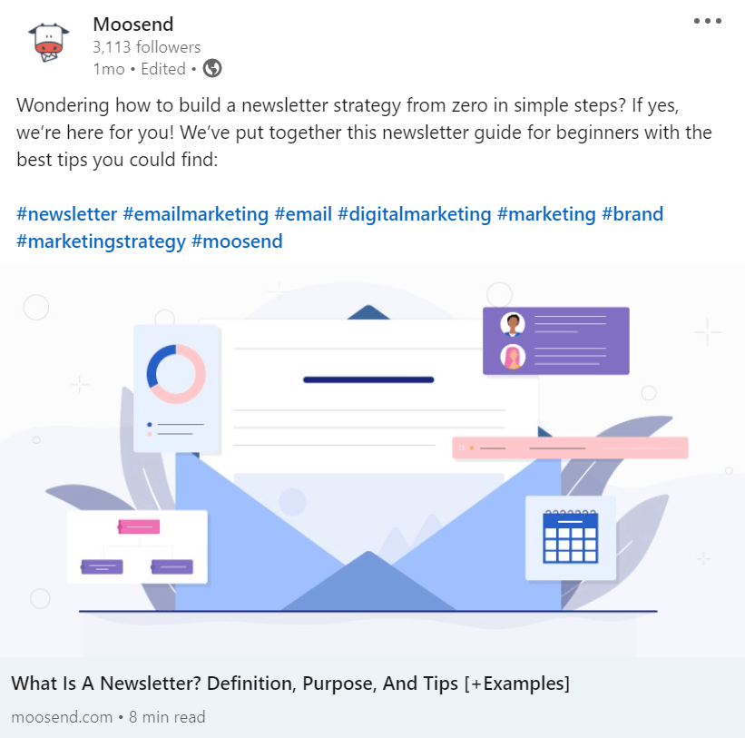 moosend linkedin post