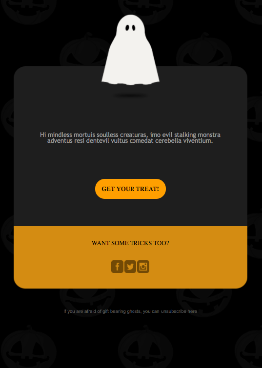 halloween email newsletter design example