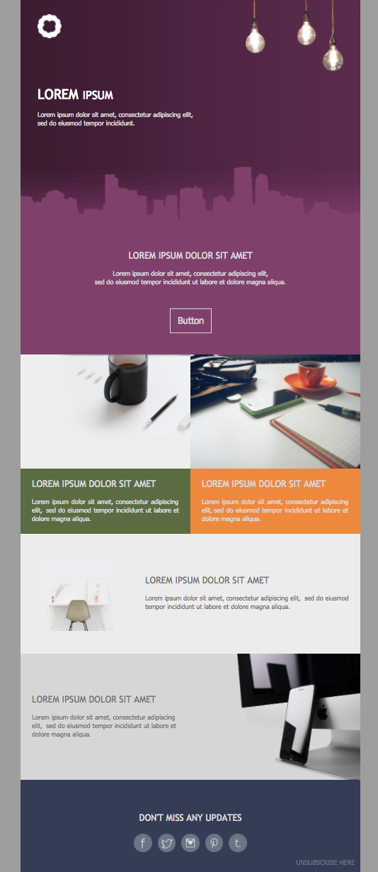 weekly updates email newsletter template