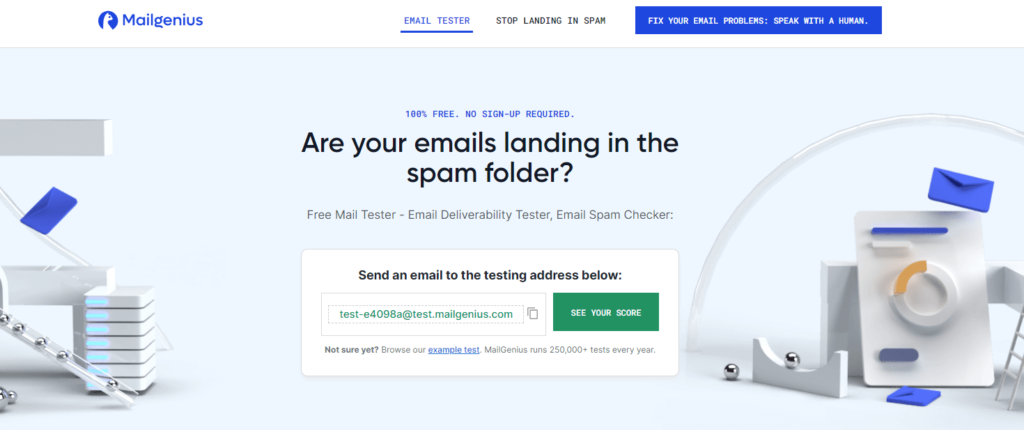 Mailgenius email spam checker