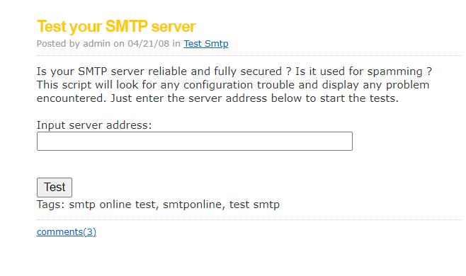 Test SMTP 