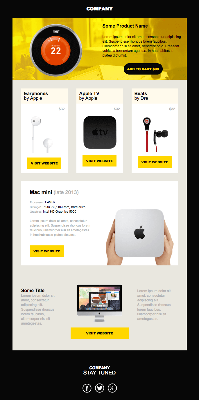 bold email newsletter template for ecommerce